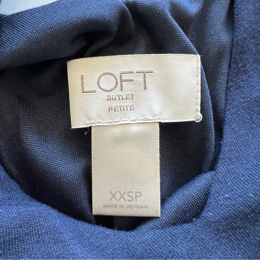 Loft Outlet Blue and White Striped Dress, Extra Extra Small Petite - Picture 8 of 9